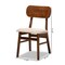 Baxton Studio Euclid Mid-Century Modern Sand Fabric and Walnut Brown Finished Wood 2-Piece Dining Chair Set 184-11648-Zoro - alternate 3